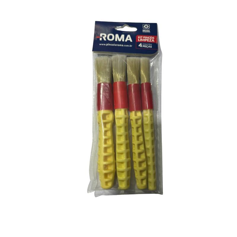 Kit Pincéis Automotivo Roma C/ 04 Peças04, 06, 08, 12