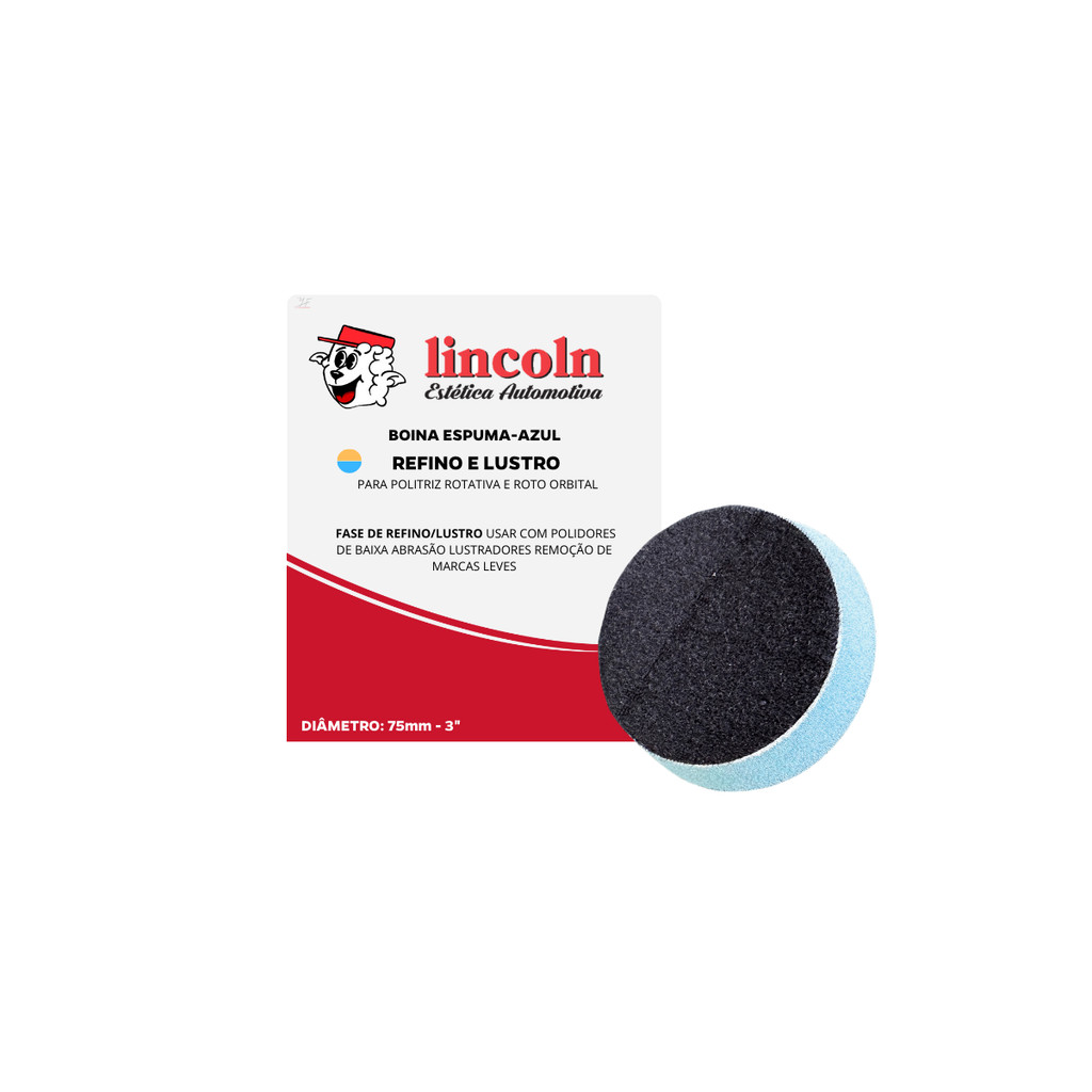 Boina De Espuma Flat Refino/Lustro Azul 3" Lincoln