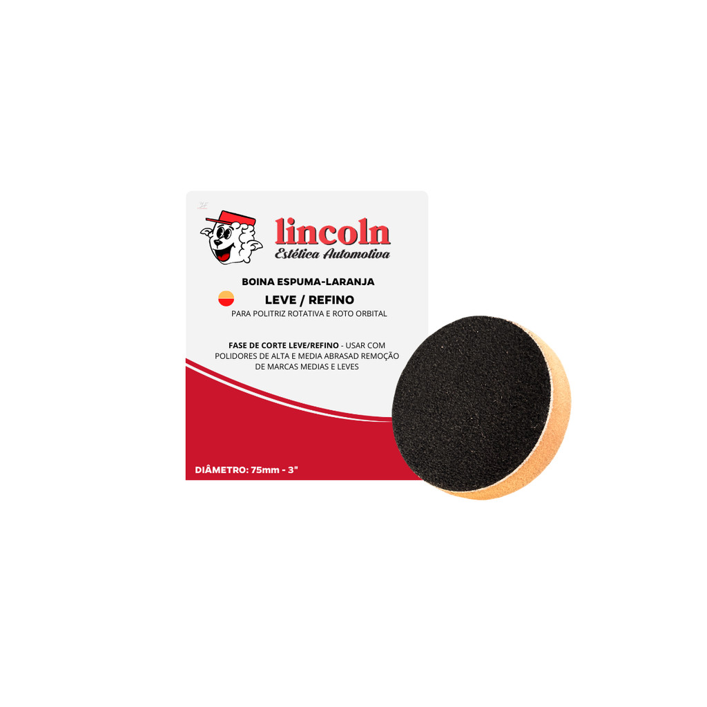 Boina De Espuma Flat Laranja Corte Leve/Refino 3"- Lincoln