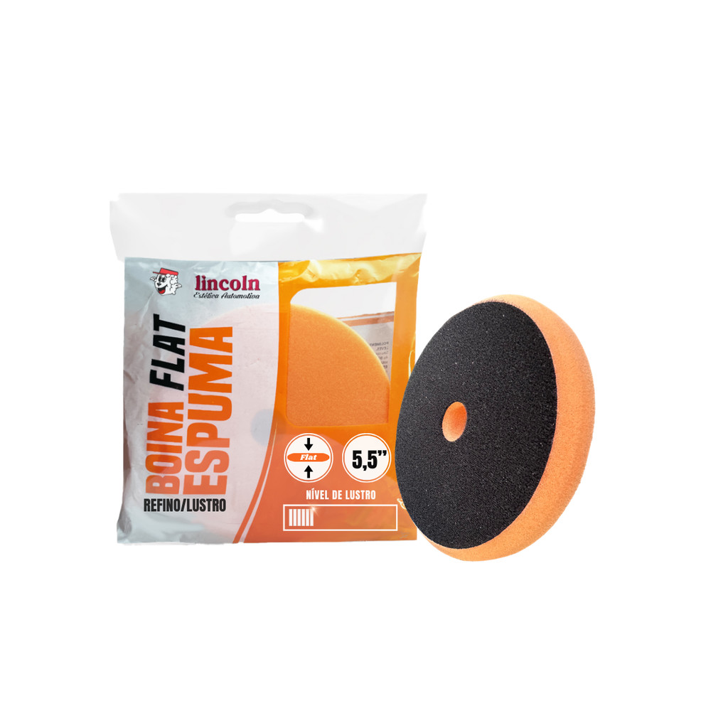 Boina De Espuma Flat Laranja Corte Leve/Refino Sem Interface 5,5"- Lincoln