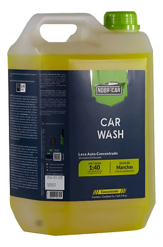 Car Wash 5l Shampoo Concentrado - Nobrecar