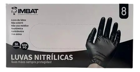 Luva Descartável Nitrílica M 50Un - Imbat